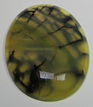 Cabochon Agaat Dragon Veins Geel C1148 (per stuk) - Afbeelding 1