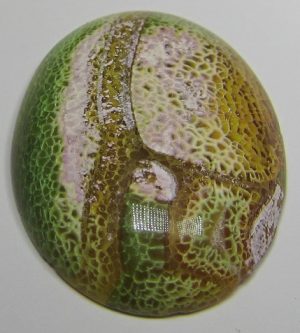 Cabochon Agaat Dragon Veins Lichtroze Geelgroen C1150 (per stuk) - Afbeelding 1