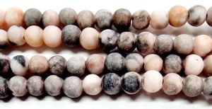 Pink Zebra Jaspis Frosted Rond 4 mm (per 36 cm streng) - Afbeelding 1